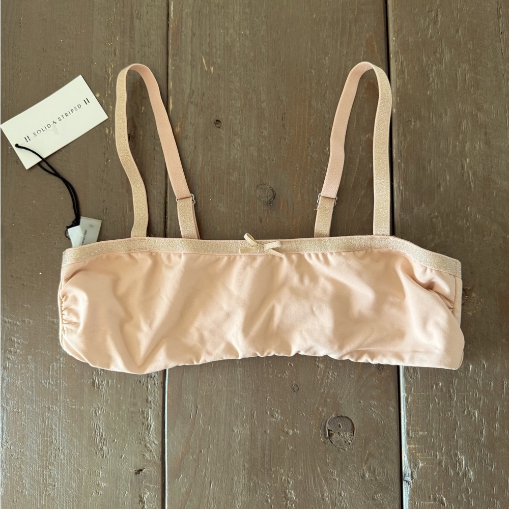 New With Tags Solid & Striped Rose Matte Nude Bikini Top Size Small